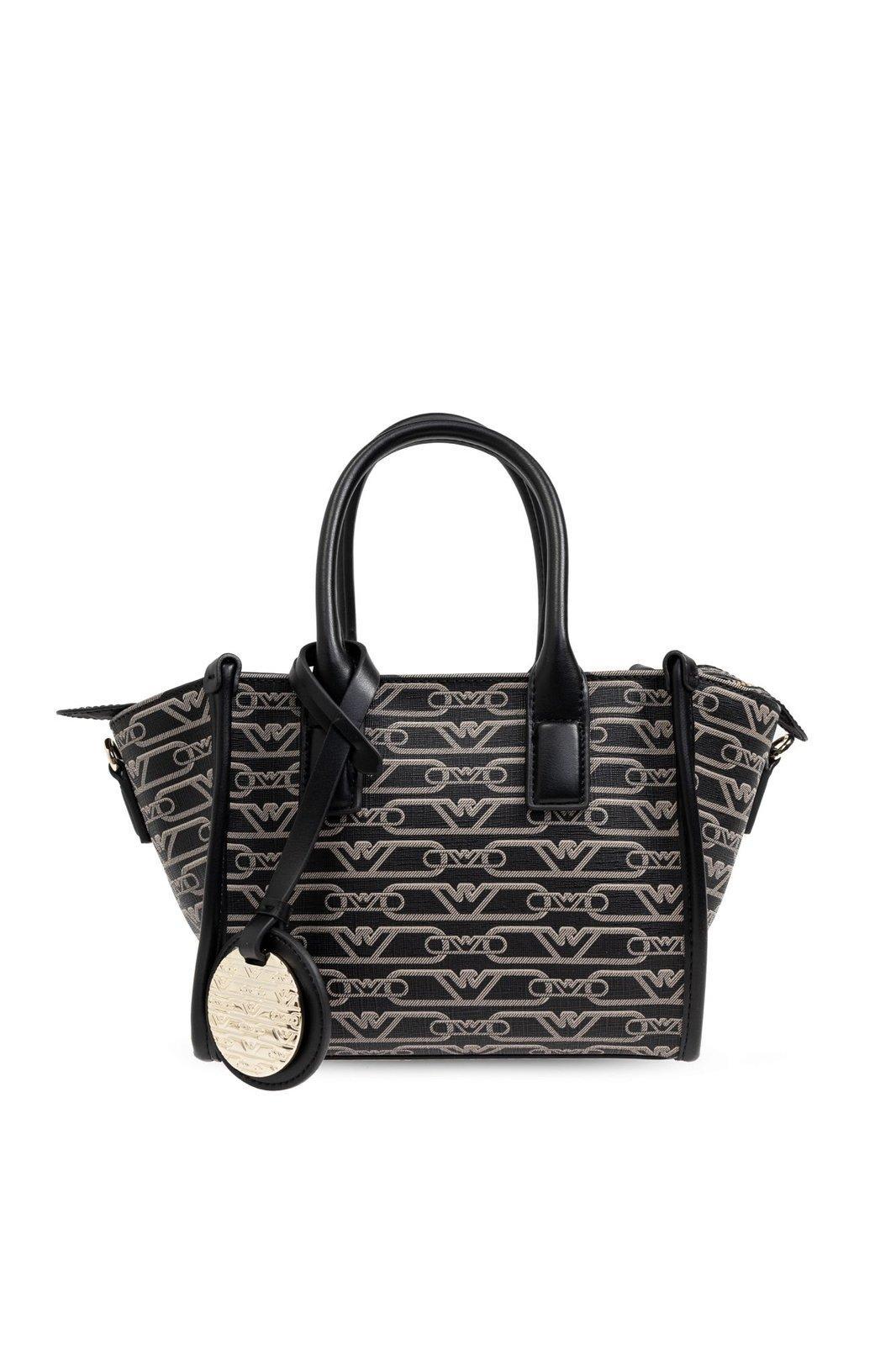 shoulder bag with monogram emporio armani