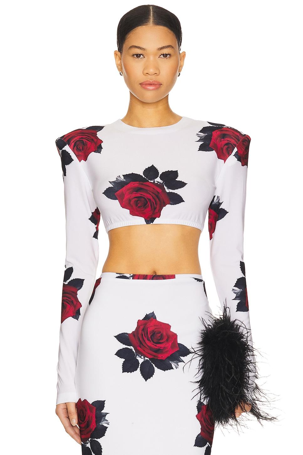 shoulder pad crop top