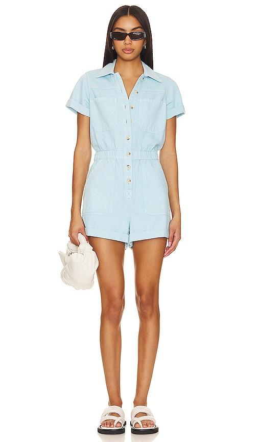 show me your mumu cannon romper in baby blue.