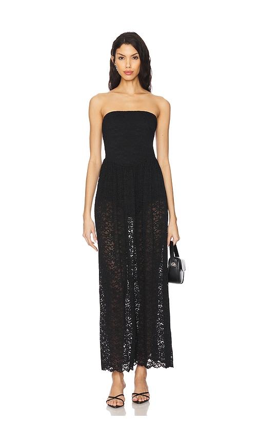 show me your mumu diana drop waist dress in black.