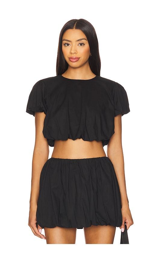 show me your mumu highland crop top in black.