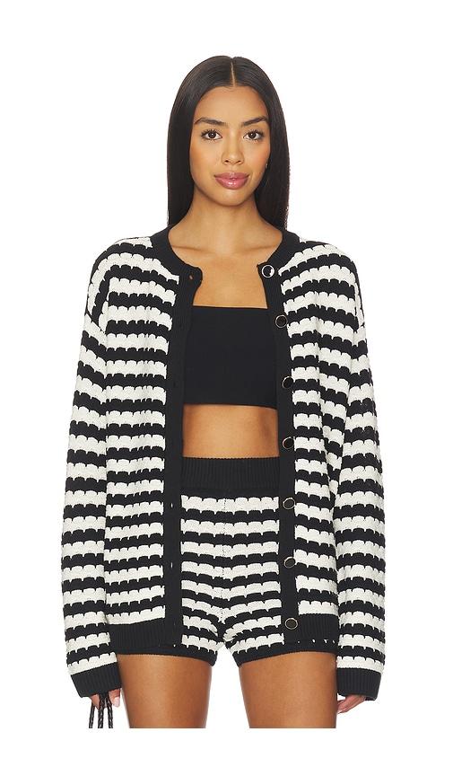 show me your mumu inez cardigan in black,white.