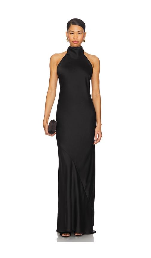 show me your mumu lisa maxi dress in black.