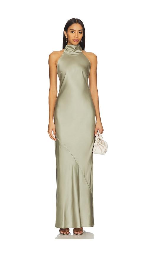 show me your mumu lisa maxi dress in sage.
