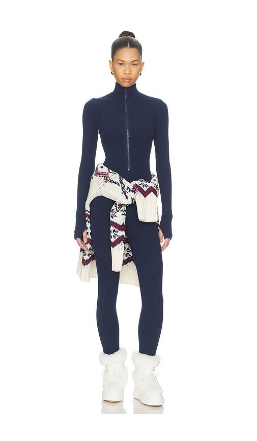 show me your mumu lodge onesie in navy.