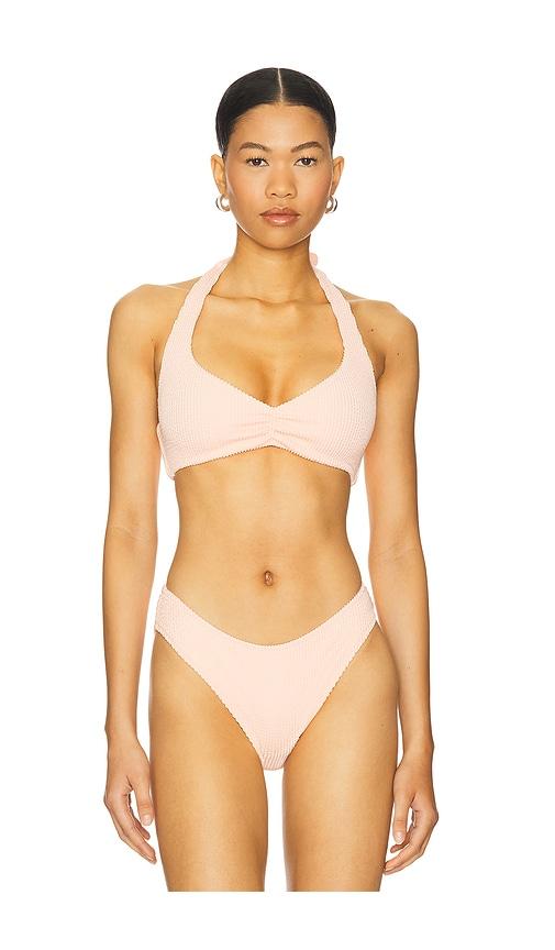 show me your mumu malta bikini top in peach.