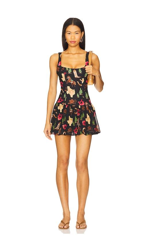show me your mumu marlo mini dress in black.
