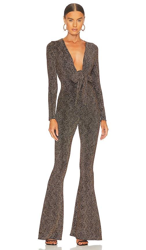 show me your mumu martina jumpsuit in brown.