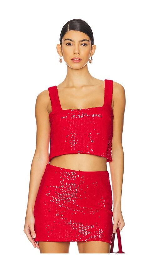 show me your mumu tara crop top in red.