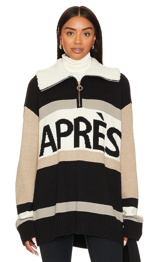 show me your mumu weston half zip pullover in black, white.