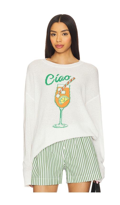 show me your mumu woodsy sweater in white.