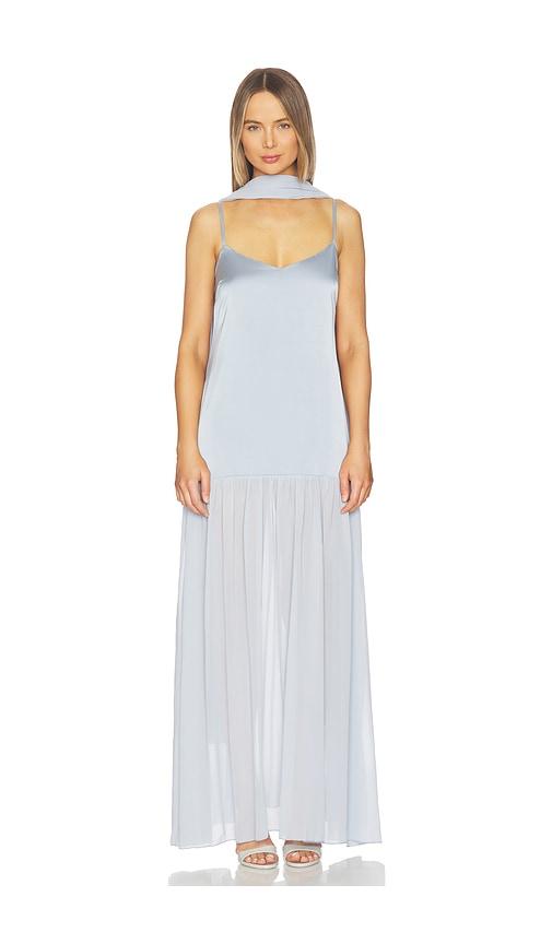 show me your mumu x revolve dahlia maxi dress in baby blue.