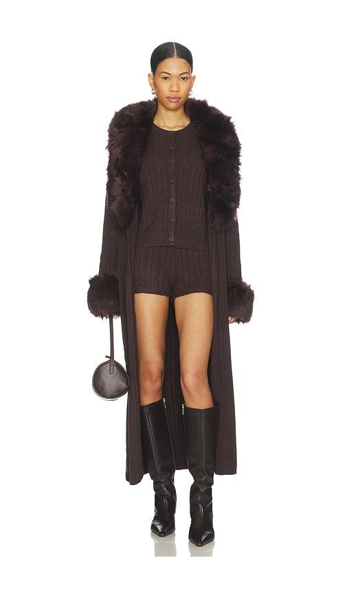 show me your mumu x revolve stormi cardigan in brown.