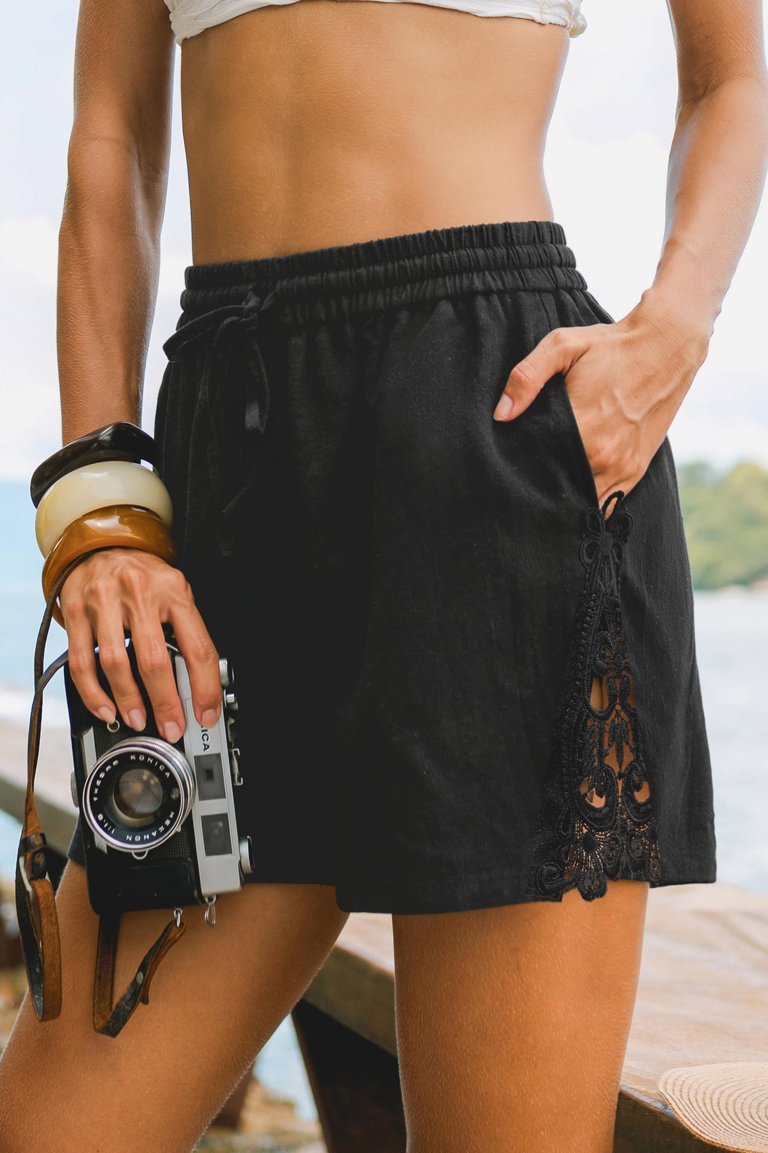 showdown black shorts - l