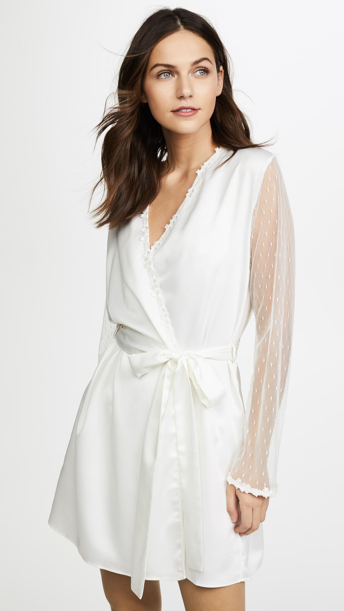 showstopper charmeuse robe with lace