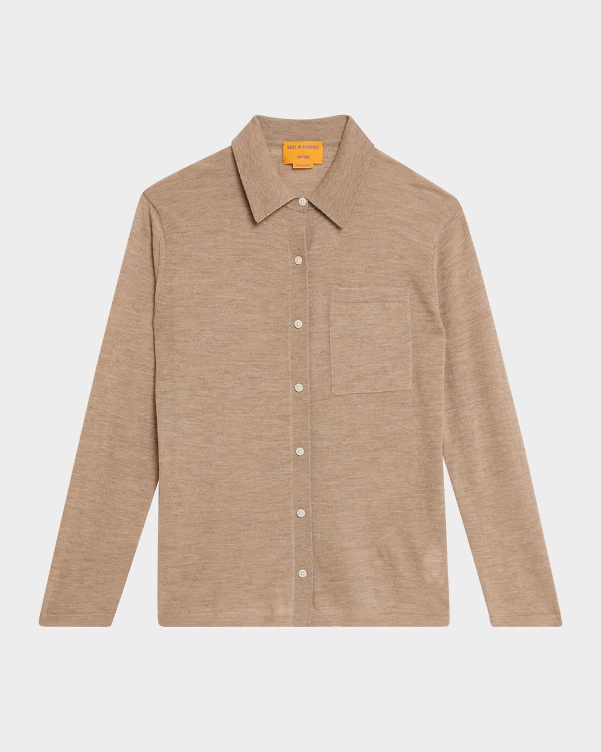 showtime cashmere collared button-front shirt