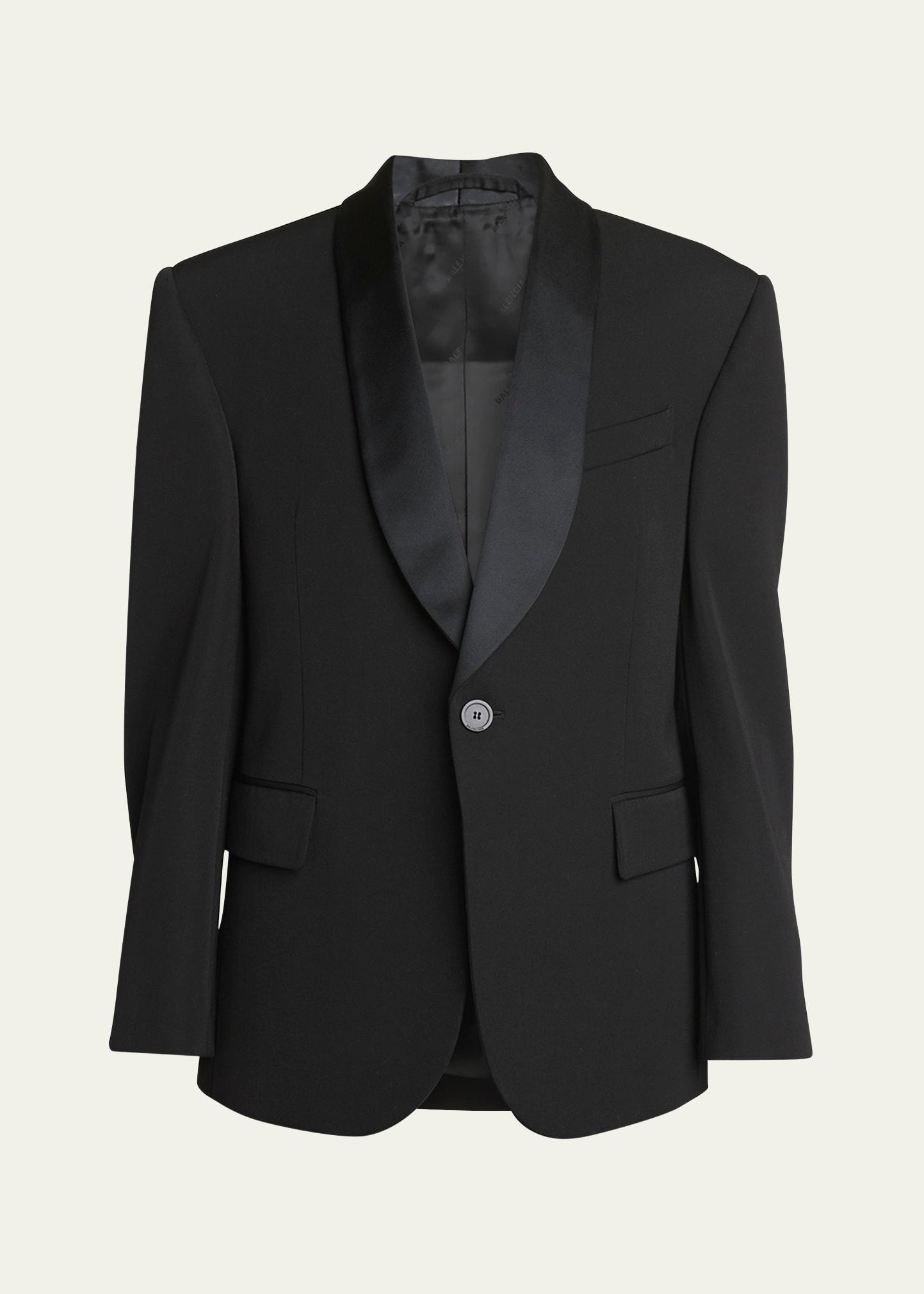 shrunk wool tuxedo jacket