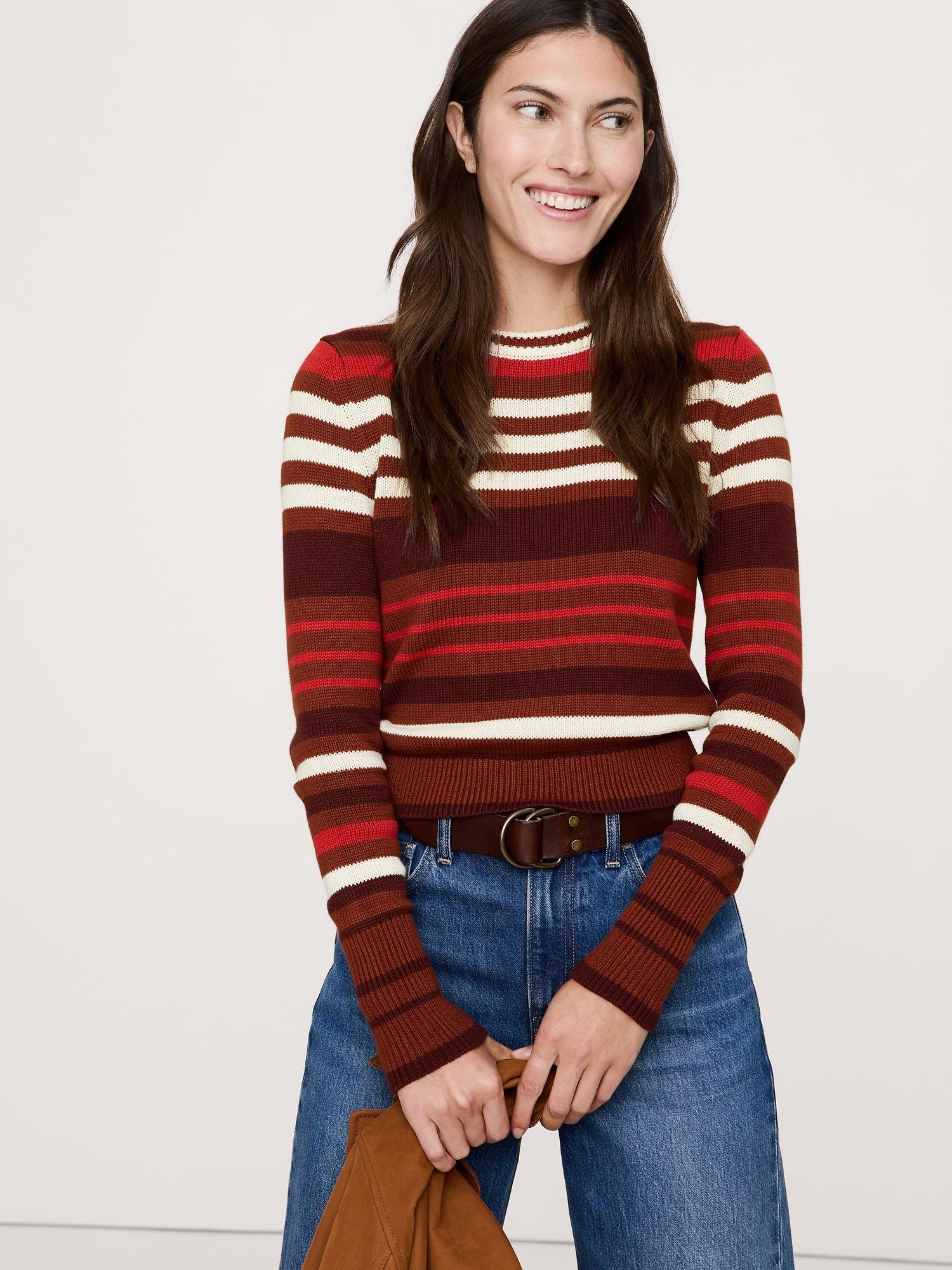 shrunken cotton-silk crew-neck sweater