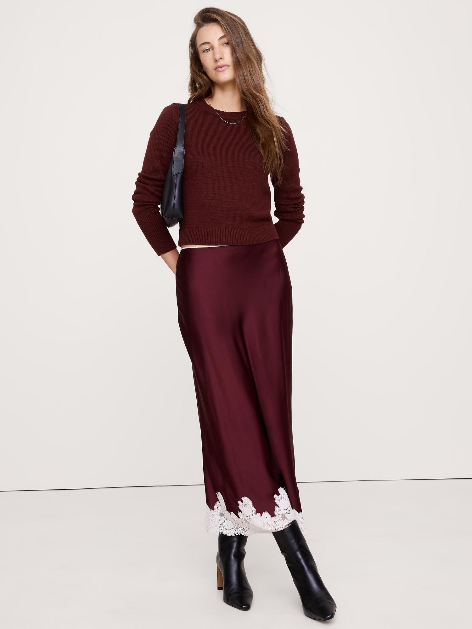 shrunken cotton-silk crew-neck sweater