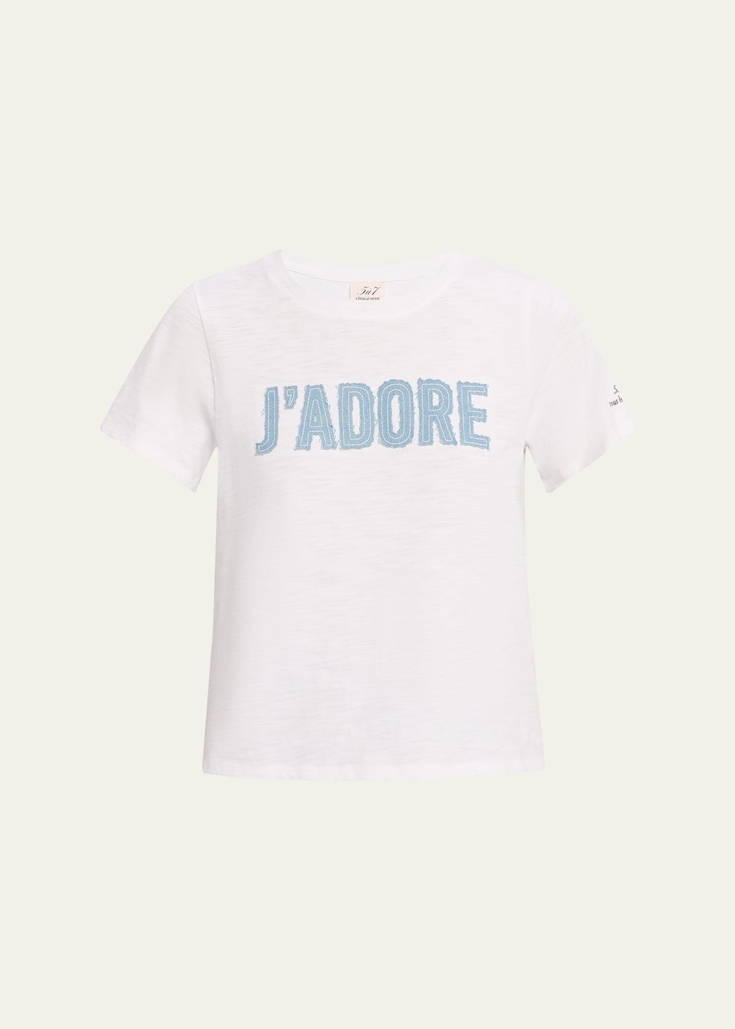 shrunken denim j'adore tee