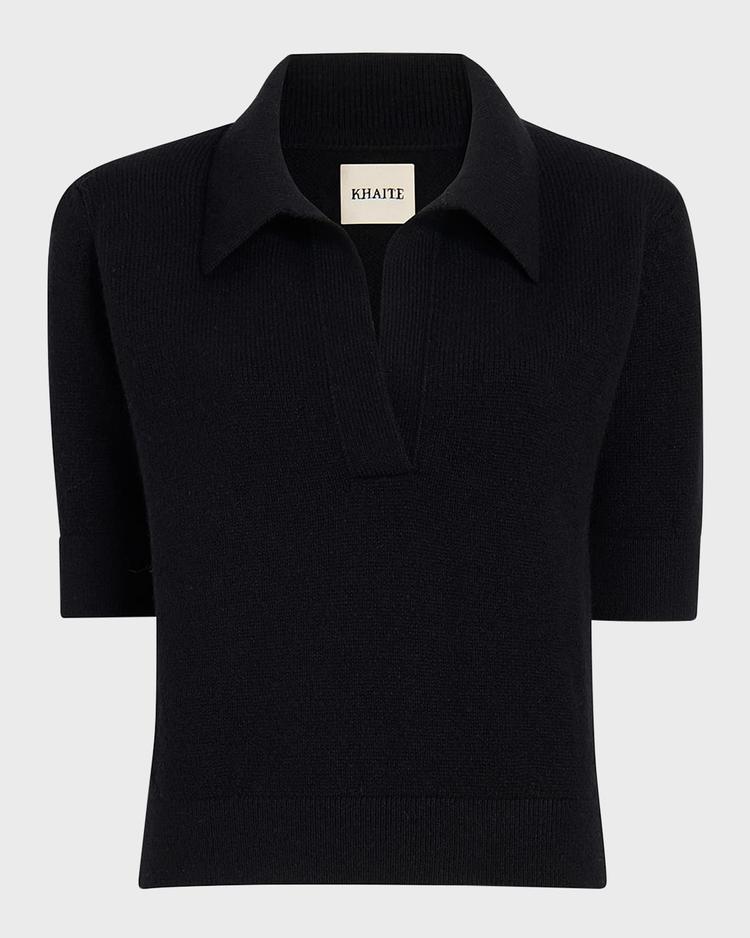 shrunken jo cashmere polo sweater