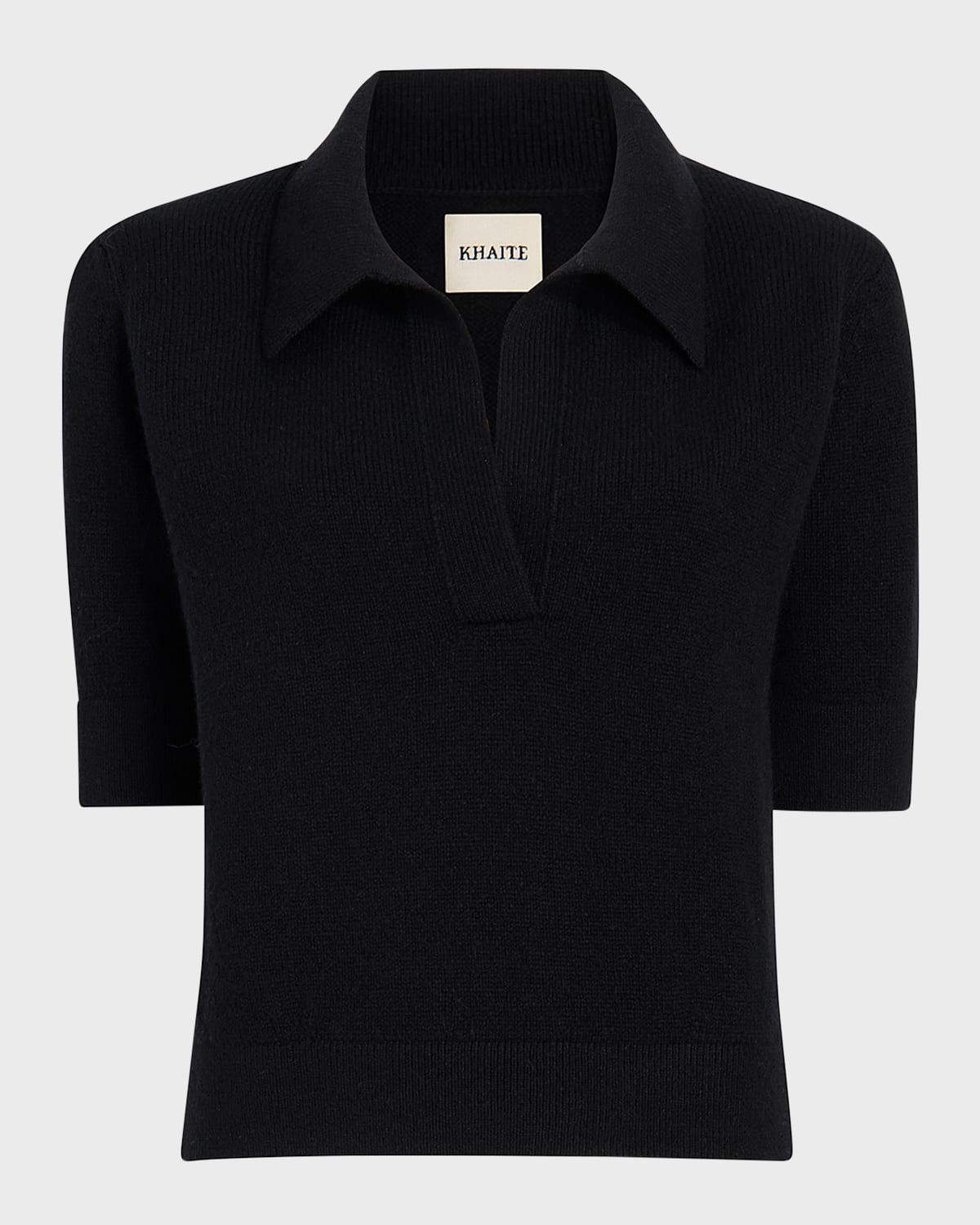 shrunken jo cashmere polo sweater