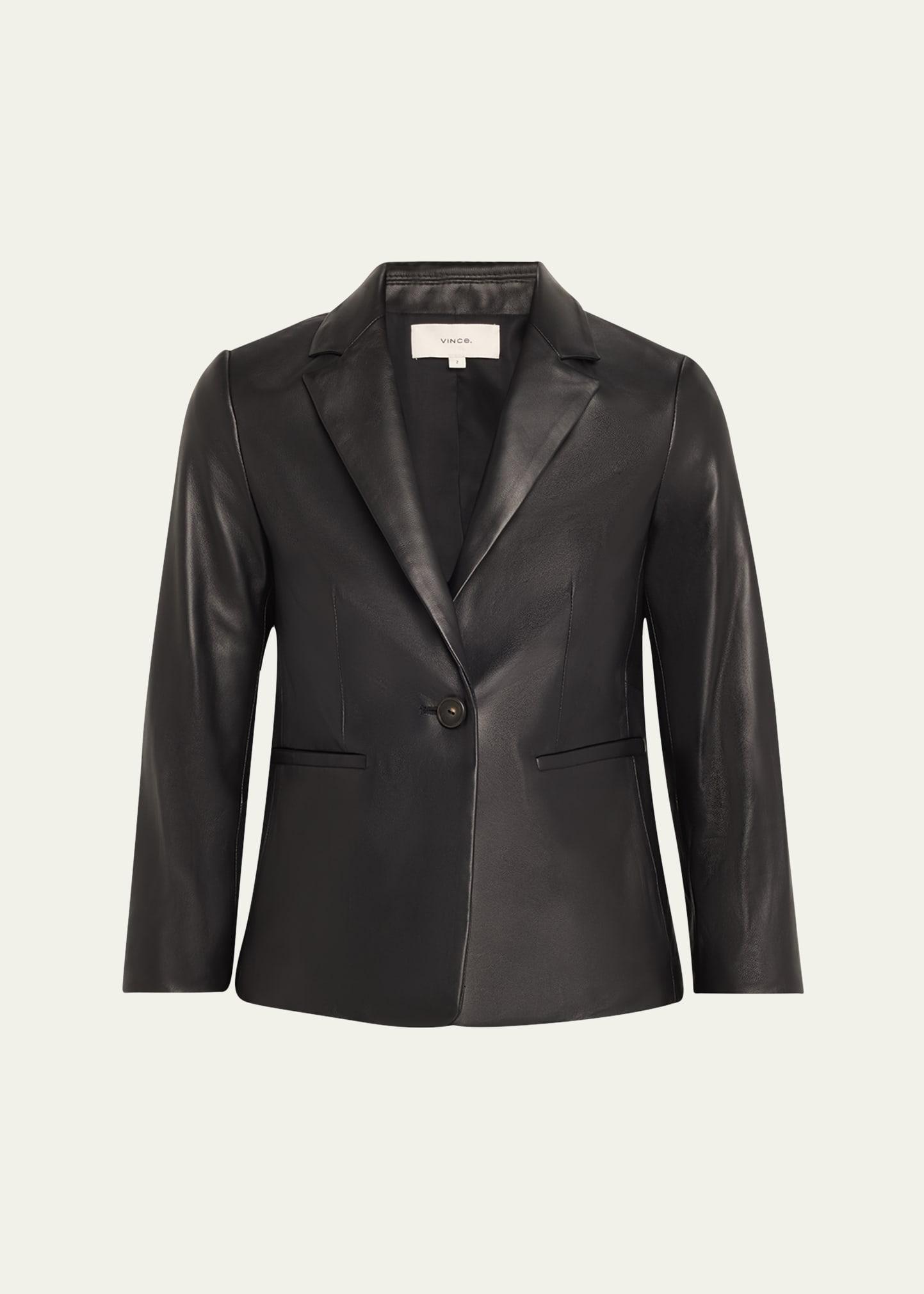 shrunken leather blazer