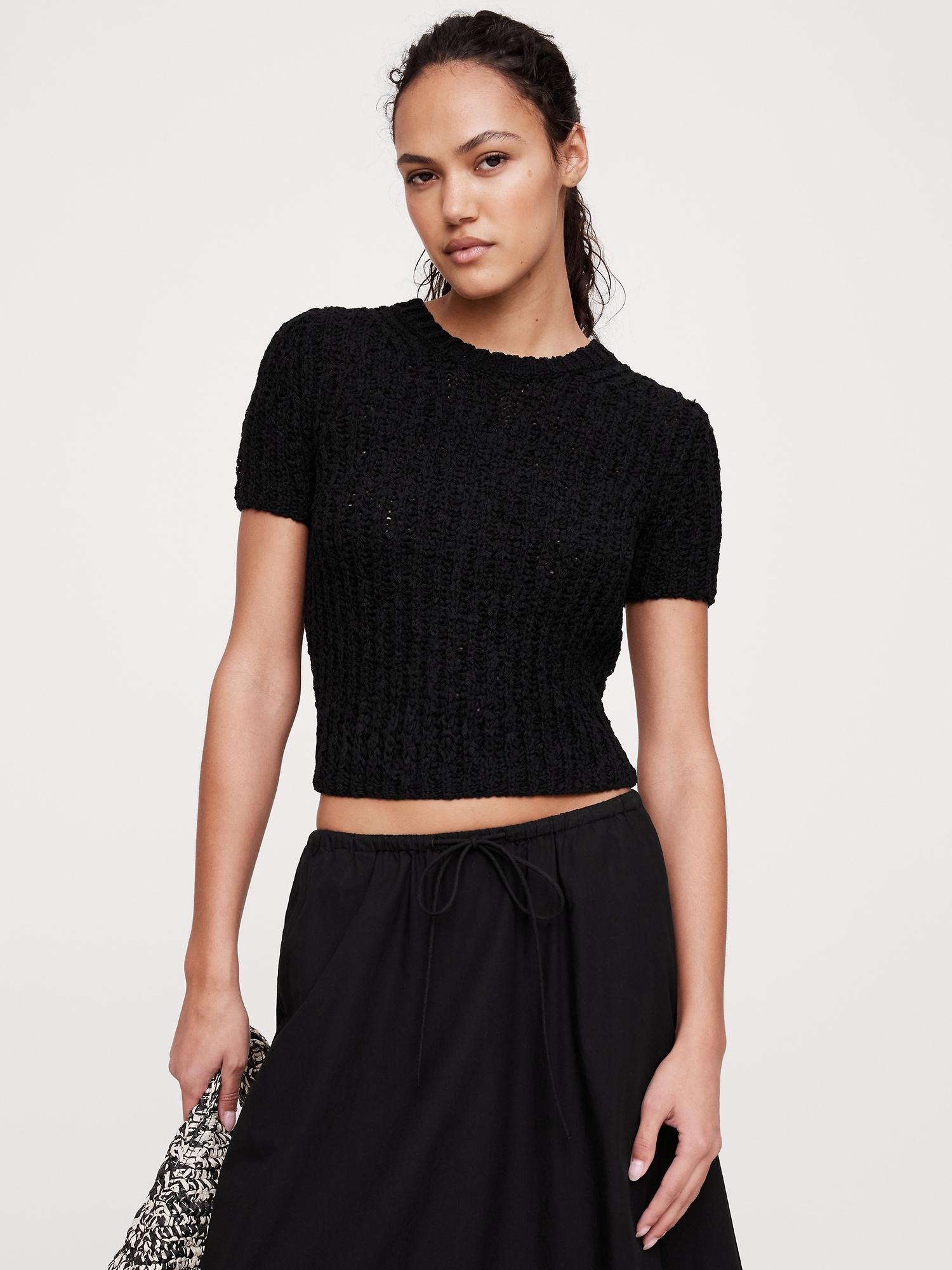 shrunken short-sleeve sweater