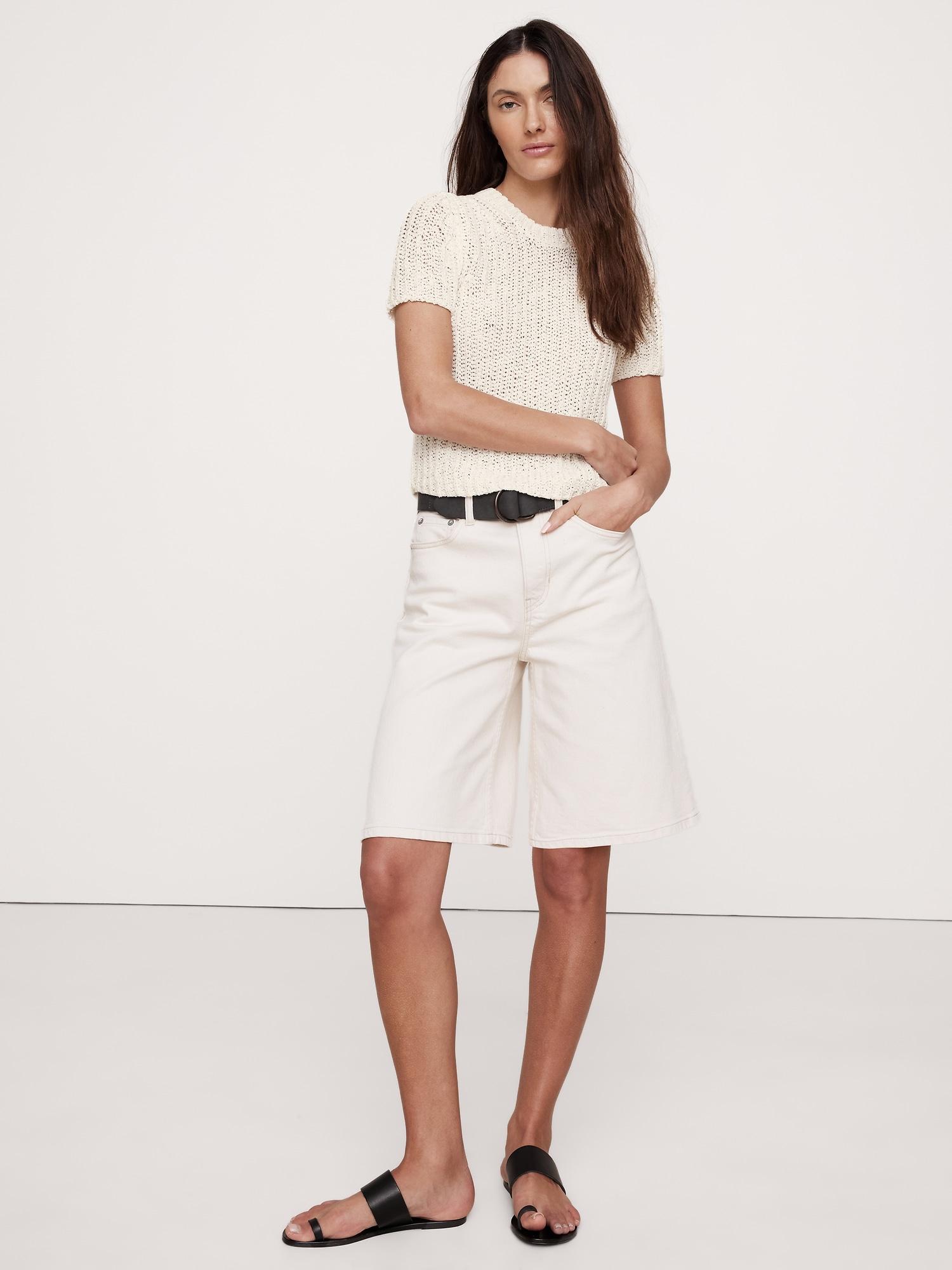 shrunken short-sleeve sweater