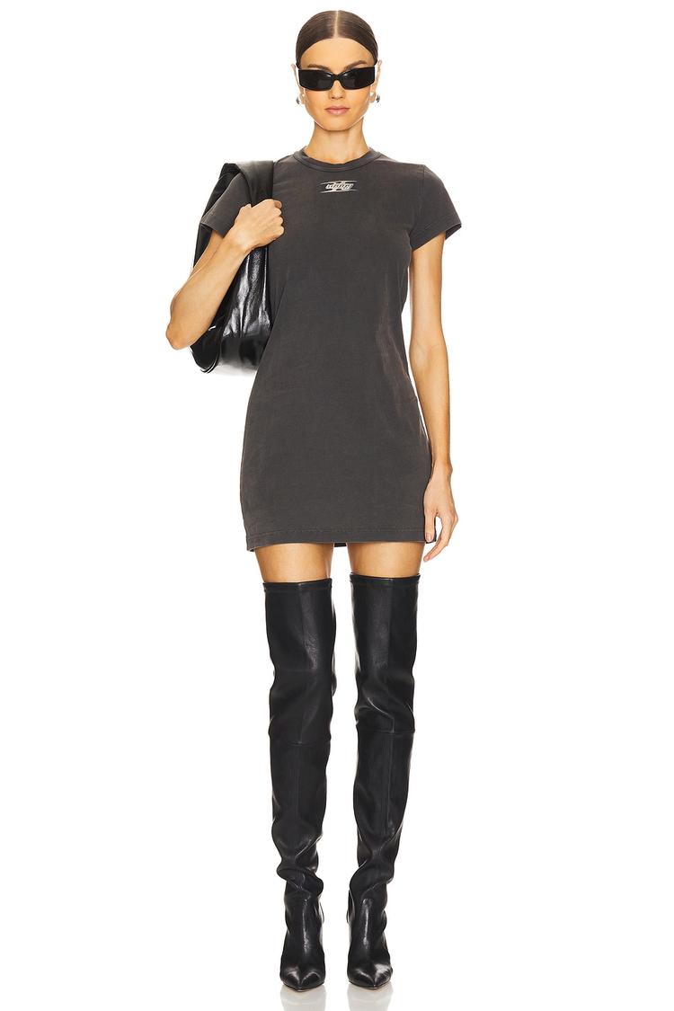 shrunken tee mini dress with blade logo