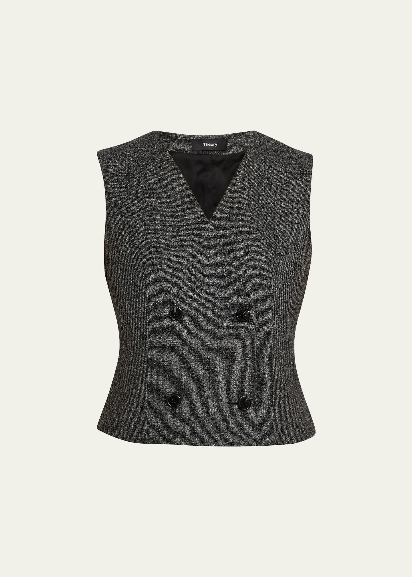 shrunken wool suiting vest