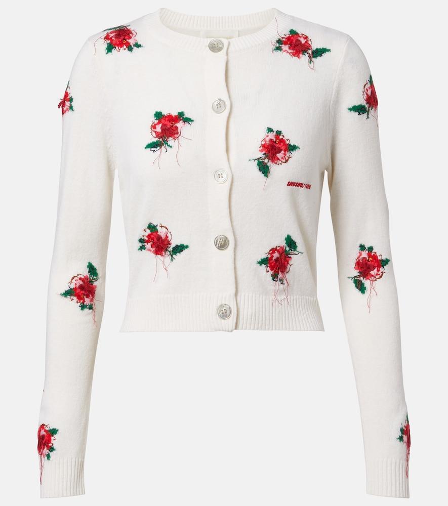 shushu/tong floral wool cardigan
