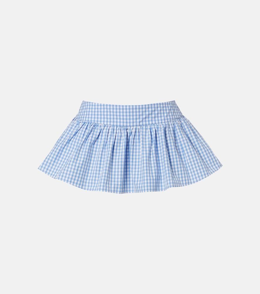 shushu/tong gathered gingham cotton skort