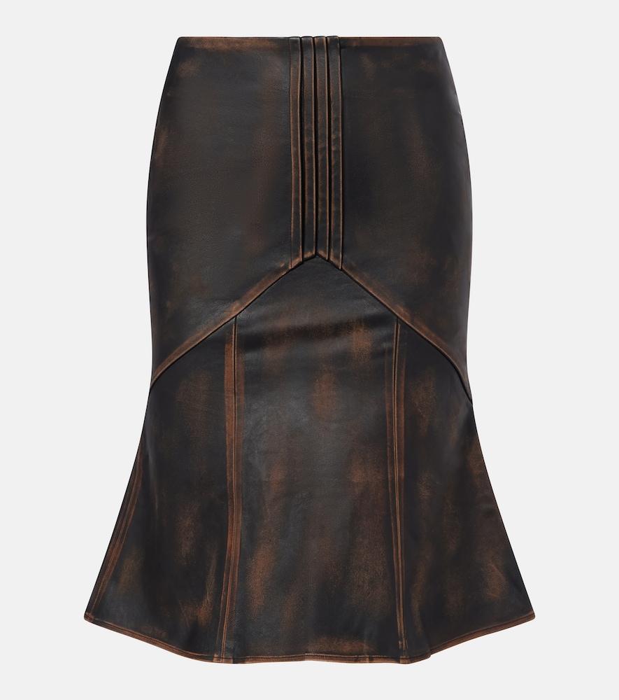 shushu/tong leather midi skirt