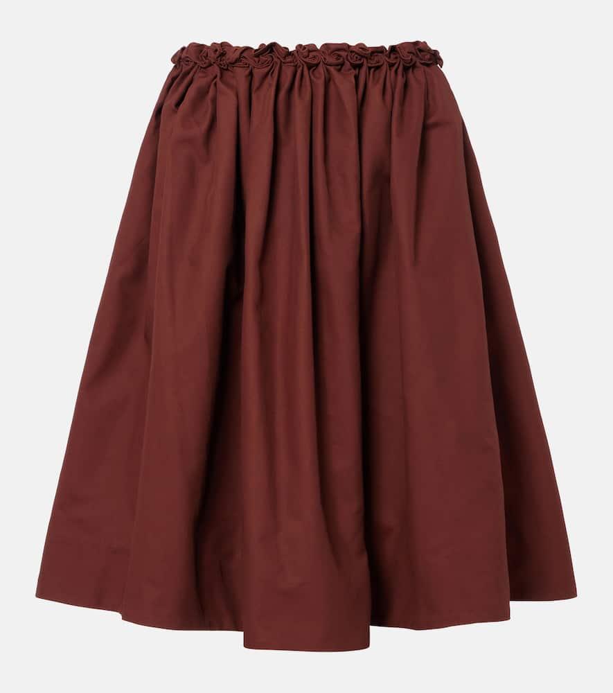 shushu/tong ruffled cotton midi skirt