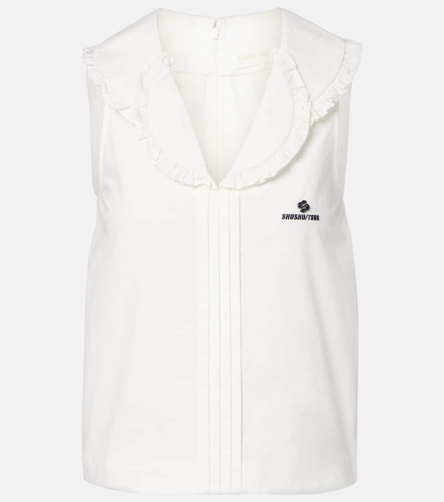 shushu/tong ruffled cotton top