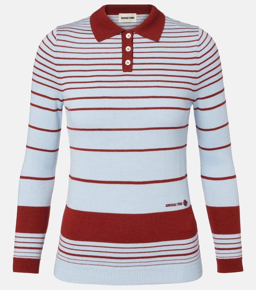 shushu/tong striped polo sweater