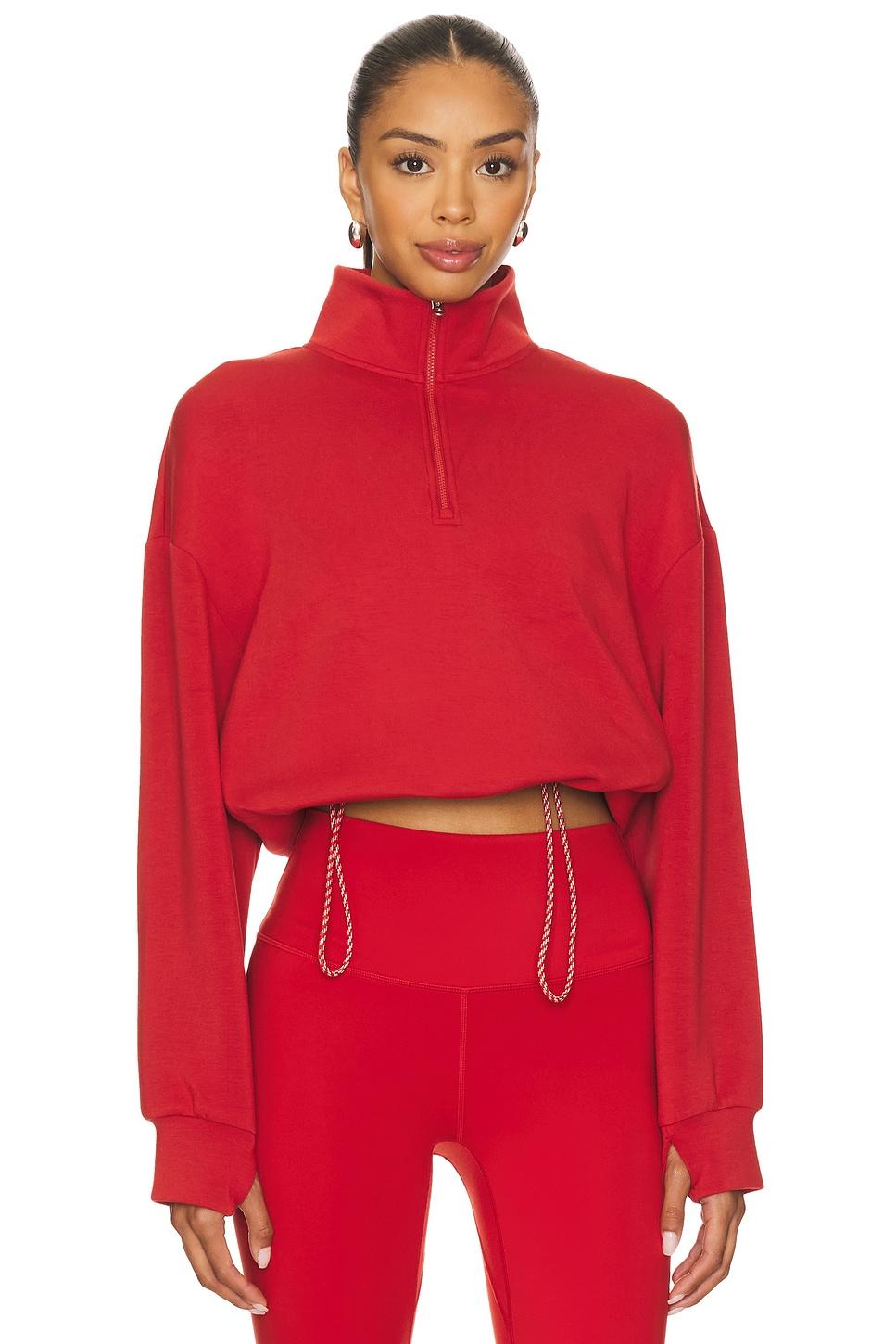 sian cropped half zip midlayer
