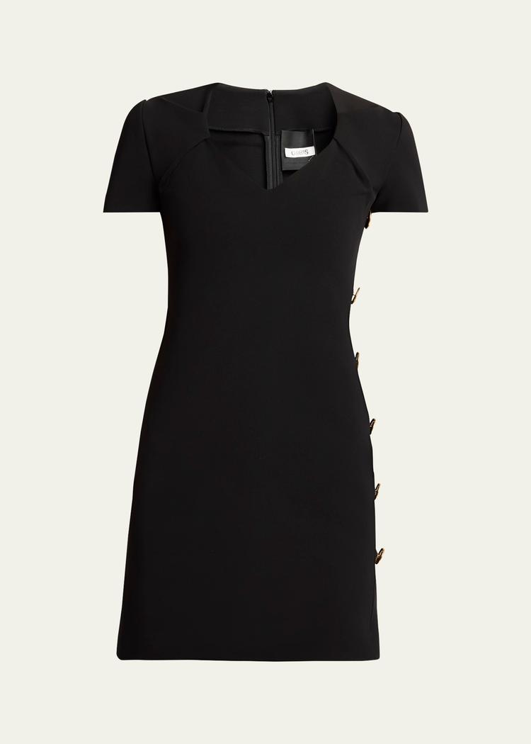 side button mini dress