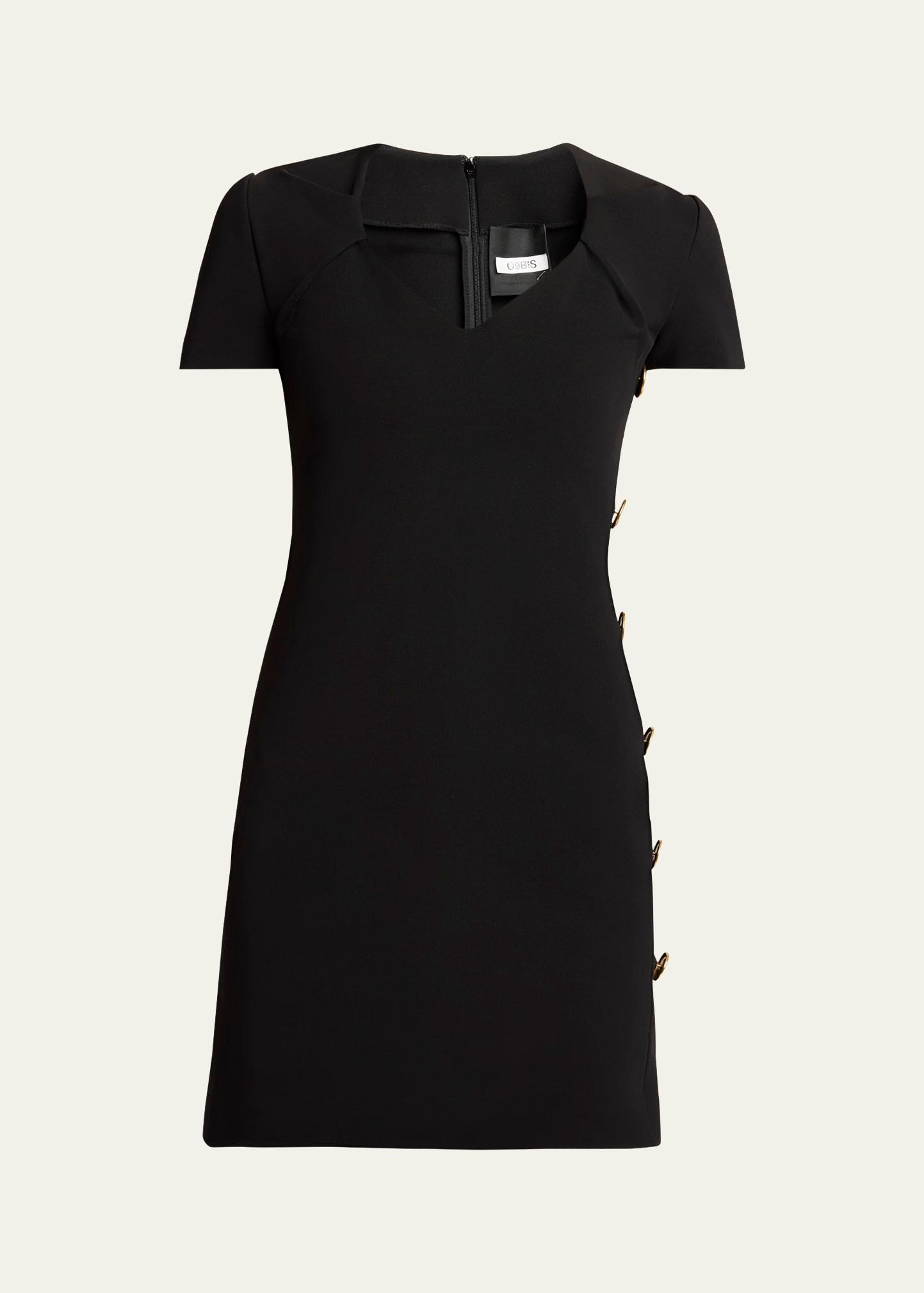side button mini dress