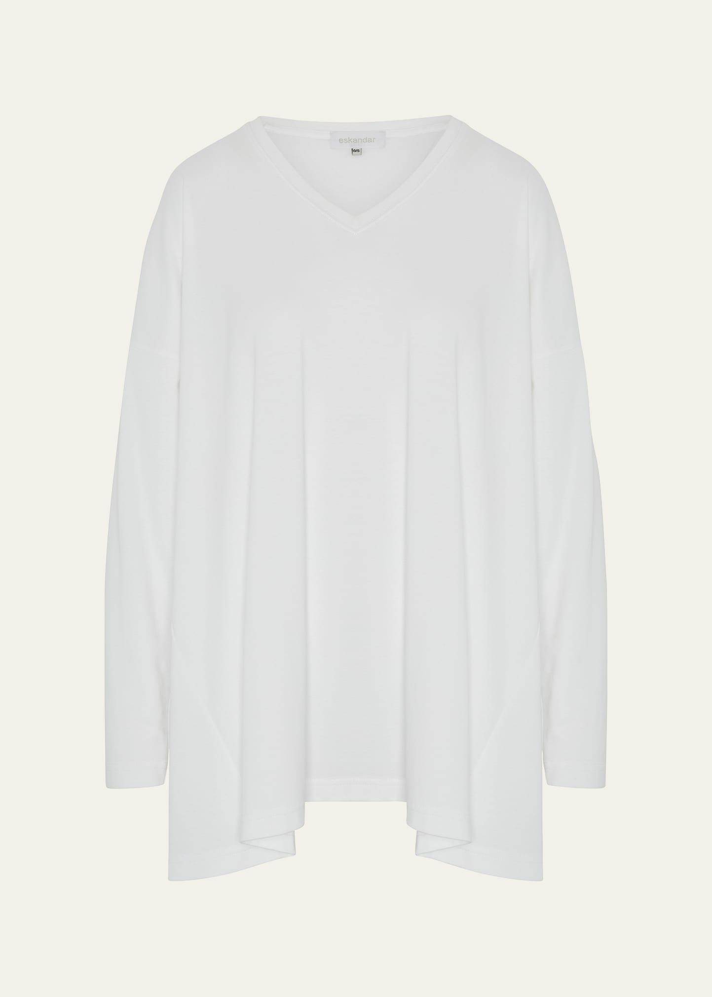 side-paneled v-neck t-shirt (long length)