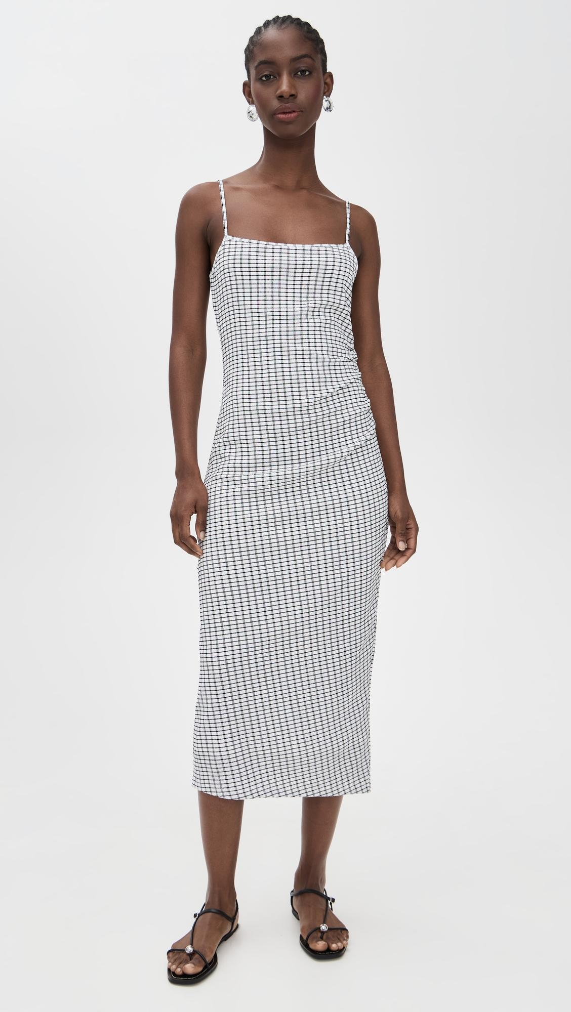 side rouche tank dress