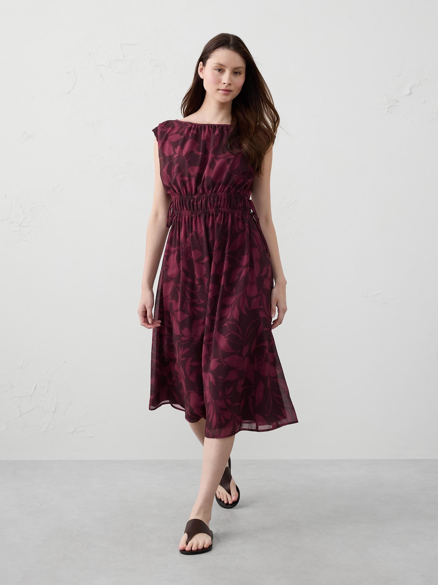 side-tied midi dress