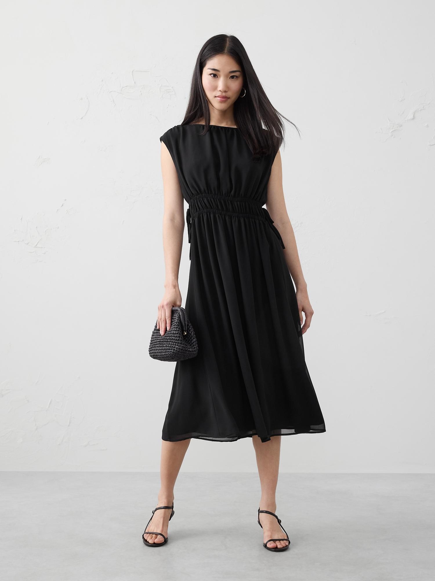 side-tied midi dress
