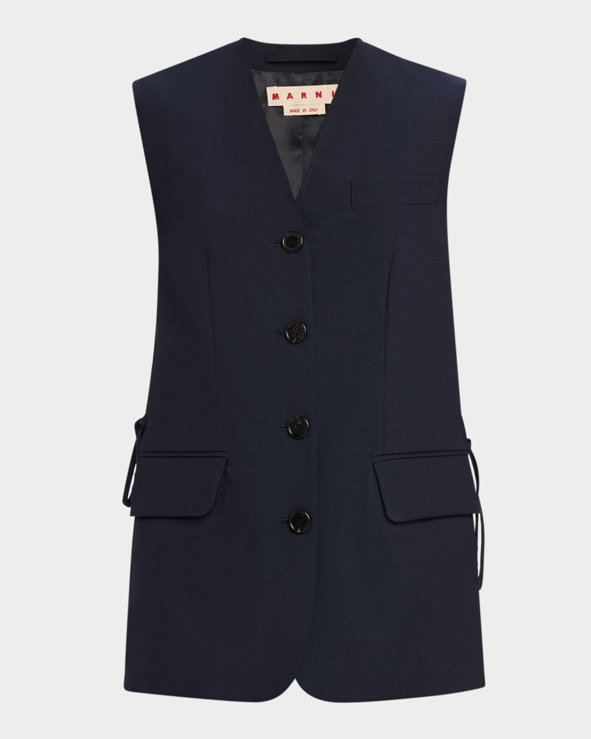 side ties single-breasted vest