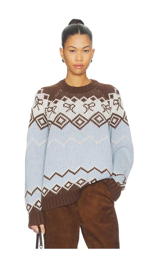 siedres celeste sweater in baby blue, brown.