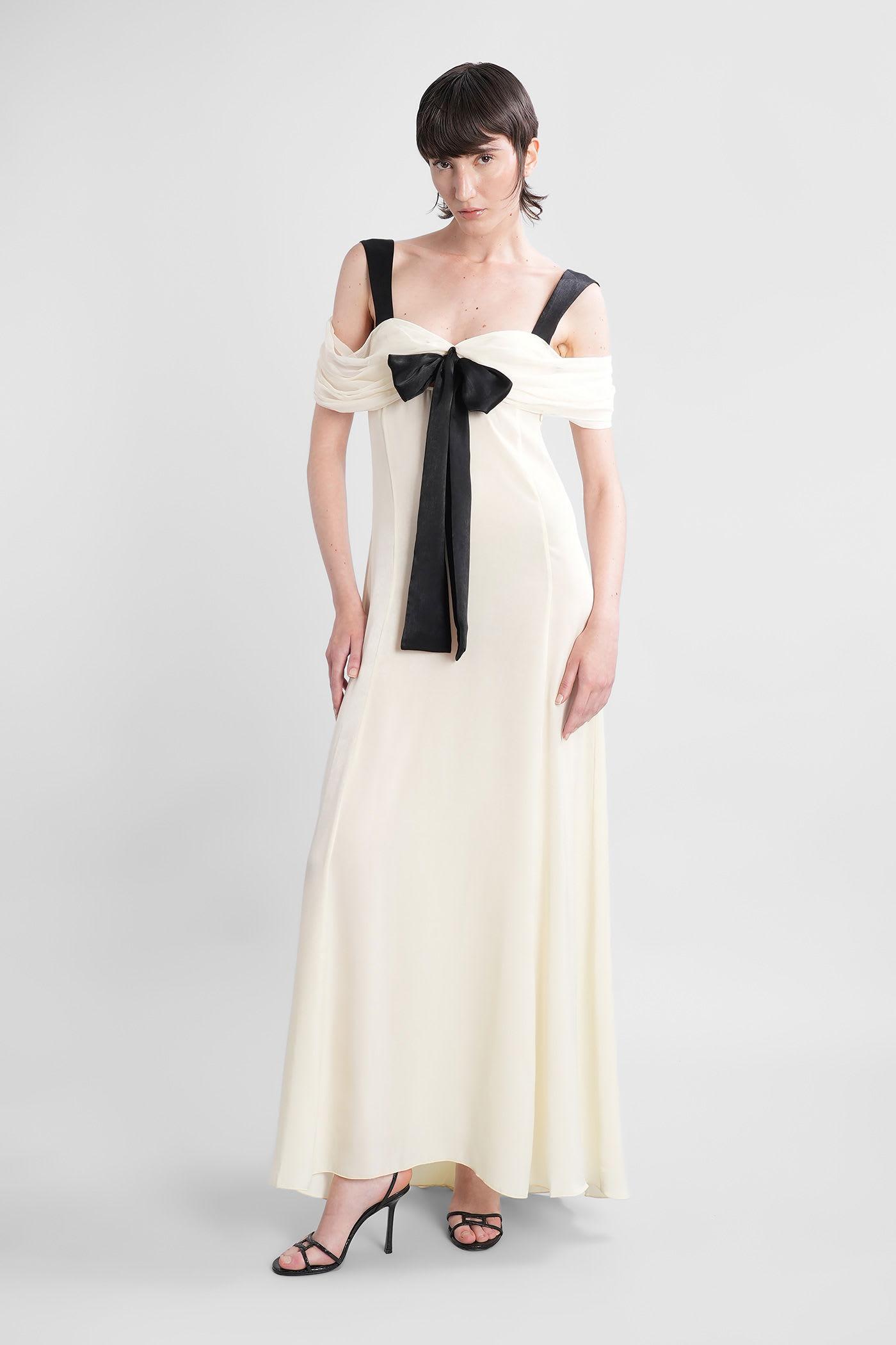 siedres elodie long dress in beige polyamide