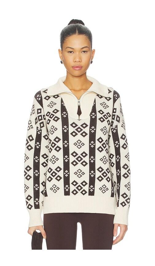 siedres geneva sweater in cream, brown.