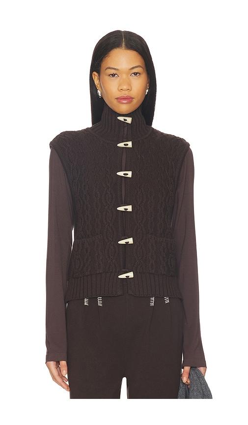 siedres lesna cardigan in brown.