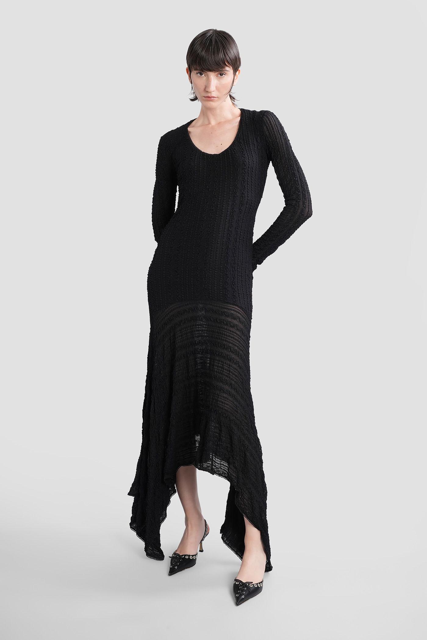 siedres olle long dress in black polyamide